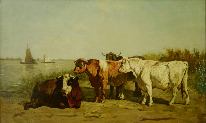 Koeien in een landschap Marcke, Emile de Lummen van
