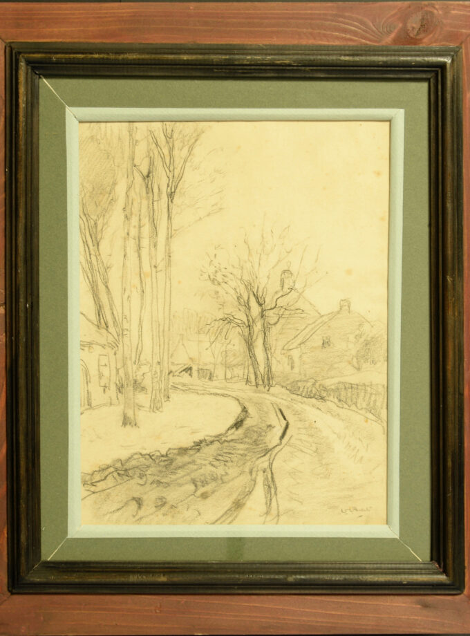 Zandweg bij boerderij, Leidse school