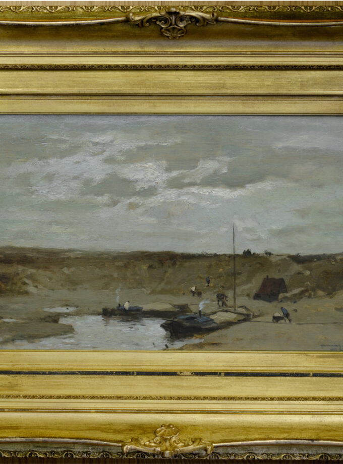 Zandafgraving met boot