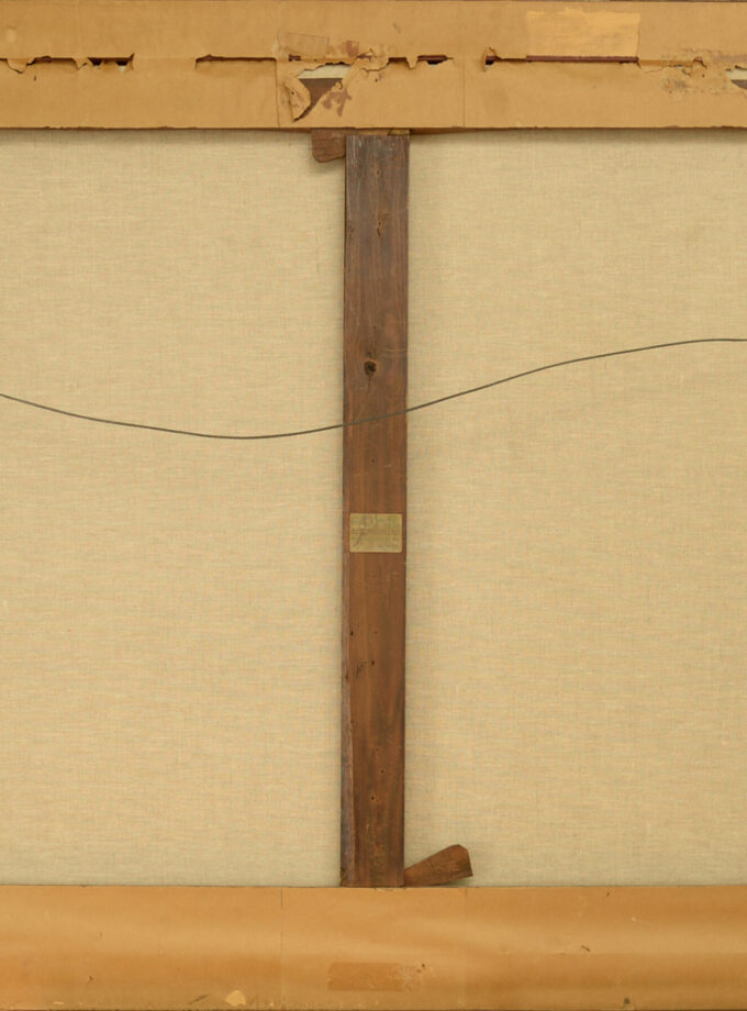 Monumentaal schilderij; Schepen in haven